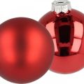 Floristik24 Boule de sapin de Noël, décorations d&#39;arbre, boule de Noël rouge H8.5cm Ø7.5cm verre véritable 12pcs