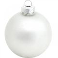 Floristik24 Pendentif arbre, boule à neige, décorations d&#39;arbre de Noël, décoration d&#39;hiver blanc H4.5cm Ø4cm verre véritable 24pcs