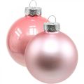 Floristik24 Boules de Noël en verre boules de verre rose crème Ø6cm 28p