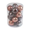 Boules de Noël verre marron mix boules d'arbre brillant Ø7,5cm 12pcs | Floristik24.be