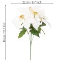 Poinsettia artificiel blanc à grande fleur, plante décorative, 40 cm | Floristik24.be