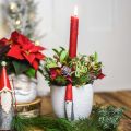 Floristik24 Pot de Noël avec gnome, décoration de l&#39;avent, jardinière en béton blanc, rouge Ø8cm H12.5cm 2pcs