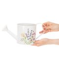 Arrosoir en métal blanc à motif floral, 13,5 cm, pot décoratif | Floristik24.be