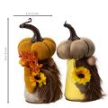 Figurine d'automne nain de jardin citrouille avec tournesol et barbe 16 cm 2 pièces | Floristik24.be