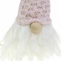 Floristik24 Gnome avec bonnet de laine rose / blanc 43cm 2pcs