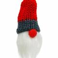 Floristik24 Gnome avec chapeau pointu à suspendre rouge, blanc, gris L10–12cm 12pcs