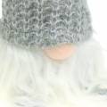 Floristik24 Edge siège Gnome avec bonnet en laine gris 8cm H37cm 2pcs