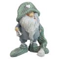 Floristik24 Gnome Figurine décorative de gnome de Noël gris vert 10,5×7×14cm