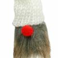 Floristik24 Gnome à coller avec bonnet tricoté rouge, blanc, gris 11–13cm L34–35,5cm 12pcs