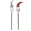 Figurine décorative de gnome avec chapeau rayé sur bâtonnet en bois, 46 cm, lot de 6 | Floristik24.be
