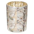 Floristik24 Lanterne en verre à motif de branches, intérieur doré, 12 cm
