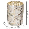 Lanterne en verre à motif de branches, intérieur doré, 12 cm | Floristik24.be