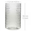 Floristik24 Vase à fleurs, vase en verre, verre à bougie, lanterne en verre Ø11,5cm H18,5cm