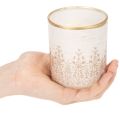 Porte-bougie chauffe-plat en verre à motif floral, Ø8 cm H9 cm, lot de 2 | Floristik24.be