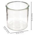Porte-bougie chauffe-plat en verre, rond, verre transparent, polyvalent, 12 cm, lot de 2 | Floristik24.be