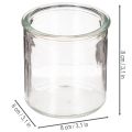 Photophore rond en verre transparent, 8 cm, lot de 3 | Floristik24.be