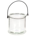 Floristik24 Lanterne suspendue en verre Ø12cm H12,5cm (lot de 2)