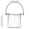 Lanterne suspendue en verre Ø12cm H12,5cm (lot de 2) | Floristik24.be
