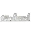Floristik24 Rangée décorative de maisons avec porte-bougies chauffe-plat, décoration de l'Avent, 68 cm