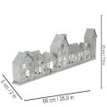 Rangée décorative de maisons avec porte-bougies chauffe-plat, décoration de l'Avent, 68 cm | Floristik24.be