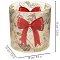 Bougeoir en verre avec ruban rouge et branches d'hiver, 15 cm | Floristik24.be