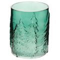 Floristik24 Porte-bougie chauffe-plat en verre orné de sapins en relief, décoration de Noël, 16 cm