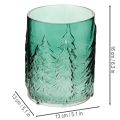 Porte-bougie chauffe-plat en verre orné de sapins en relief, décoration de Noël, 16 cm | Floristik24.be
