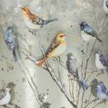 Bougeoir à motifs d'oiseaux, style hivernal, finition brillante, 12 cm | Floristik24.be