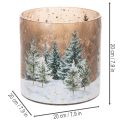 Porte-bougie chauffe-plat en verre, motif forêt enneigée, décoration de Noël, 20 cm | Floristik24.be
