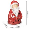 Figurine décorative de Père Noël servant de porte-bougie chauffe-plat avec étoiles, décoration de table, 15 cm | Floristik24.be