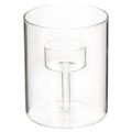 Floristik24 Lanterne en verre avec porte-bougie chauffe-plat surélevé de 11 cm