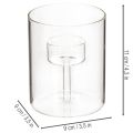 Lanterne en verre avec porte-bougie chauffe-plat surélevé de 11 cm | Floristik24.be