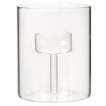 Lanterne en verre avec porte-bougie chauffe-plat surélevé de 11 cm | Floristik24.be