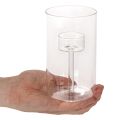 Bougeoir en verre avec insert pour bougies piliers 15 cm (lot de 2) | Floristik24.be