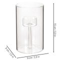 Bougeoir en verre avec insert pour bougies piliers 15 cm (lot de 2) | Floristik24.be