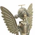 Floristik24 Ange déco en métal avec lanterne antique-doré Ø13,5 H33,5cm