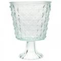 Floristik24 Lanterne en verre avec socle clair Ø13.5cm H18cm décoration de table extérieur