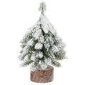 Floristik24 Décoration d'hiver Sapin de Noël en vert blanc Ø7cm H14cm 4pcs