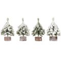 Décoration d'hiver Sapin de Noël en vert blanc Ø7cm H14cm 4pcs | Floristik24.be