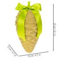Pendentifs en forme de pomme de pin artificielle avec ruban et nœud cadeau, 23 cm, lot de 3 | Floristik24.be