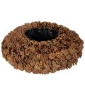 Floristik24 Pot rond en pomme de pin, 38 cm ; pot rond en pomme de pin, brun naturel, fabriqué à partir de pommes de pin, 38 cm x 14 cm
