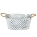 Floristik24 Grand bol ovale en zinc, 31 cm x 20 cm, H 15 cm