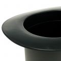 Floristik24 Cylindre noir, cache-pot, décoration du nouvel an, cache-pot, chapeau de sorcier H16cm