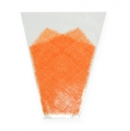 Floristik24 Étui à fleurs orange motif jute L. 40 cm l. 12-30 cm 50 p.