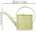 Arrosoir décoratif en métal, vert et jaune, petit modèle, 28 x 13 x 17 cm, 1,25 l, style vintage, décoration de balcon | Floristik24.be