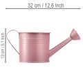 Arrosoir décoratif, pot de fleurs en métal rose, Ø 13,5 cm H 12,5 cm | Floristik24.be