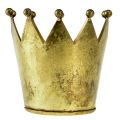 Pot de fleur couronne décorative en métal aspect laiton Ø11cm/H10cm | Floristik24.be