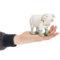 Cochon décoratif avec bottes en caoutchouc – Figurine de ferme amusante avec couronne de fleurs 15,5 cm | Floristik24.be