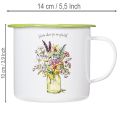 Tasse/pot décoratif, émaillé, Ø11,5 cm H10 cm | Floristik24.be
