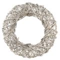 Floristik24 Couronne décorative bois décoration rotin blanc naturel Ø40cm H9,5cm